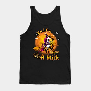 Unicorn yes i can drive a stick halloween witch Tank Top